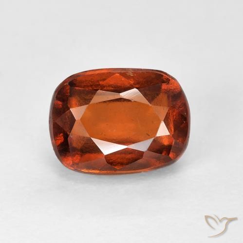 2.69ct Naturale Arancione scuro Granato hessonite, Cuscino, VVS-VS