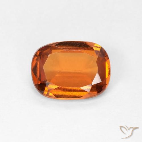 1.37ct Naturale Arancio giallastro Granato hessonite, Cuscino, VVS-VS