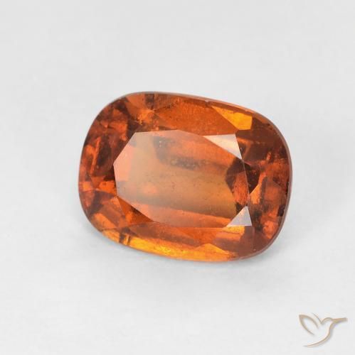 1.75ct Naturale Arancione scuro Granato hessonite, Cuscino, VS