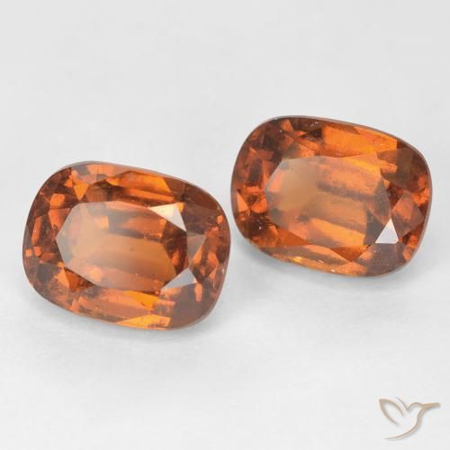 Gemme di Granato hessonite Arancione scuro naturale da 4.46 ct, Cuscino, VS