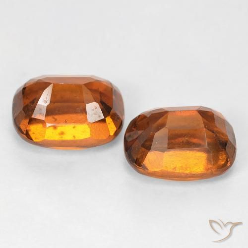 Gemme di Granato hessonite Arancione scuro naturale da 4.46 ct, Cuscino, VS