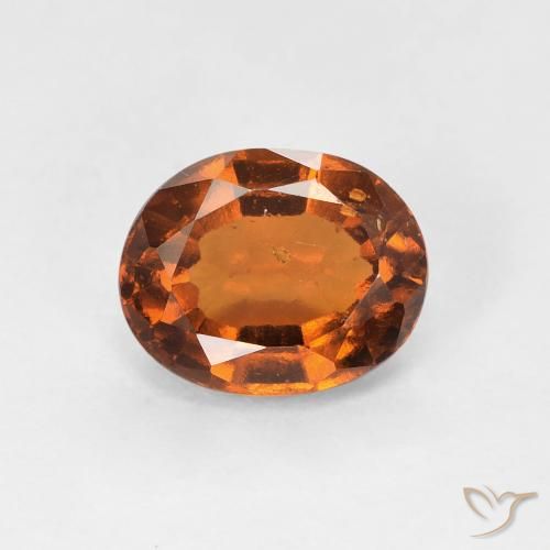 1.55ct Naturale Arancione scuro Granato hessonite, Ovale, VS