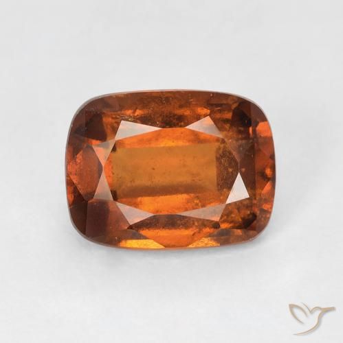 2.60ct Naturale Arancione scuro Granato hessonite, Cuscino, VS-SI