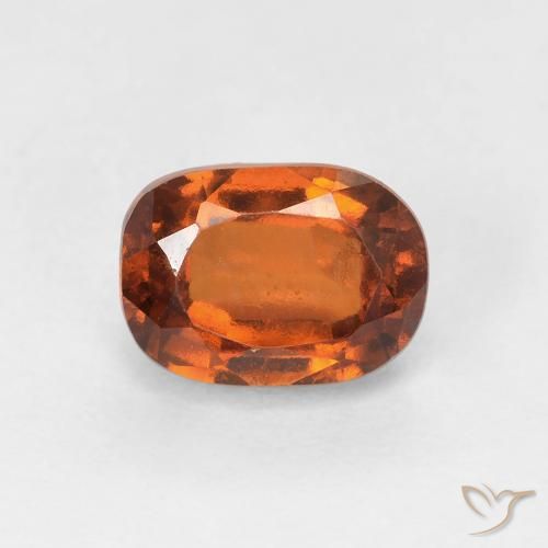 1.57ct Naturale Arancione scuro Granato hessonite, Ovale, VS-SI