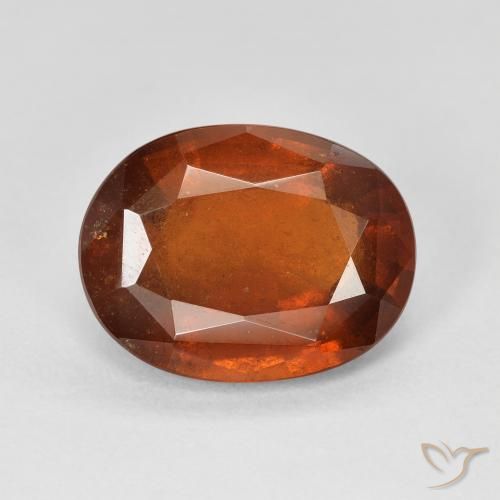6.22ct Naturale Arancione scuro Granato hessonite, Ovale, SI