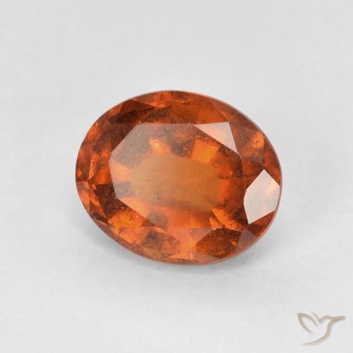 1.50ct Naturale Arancione scuro Granato hessonite, Ovale, VS