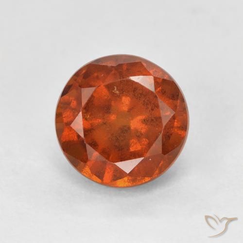 2.06ct Naturale Arancione rossastra Granato hessonite, Rotondo, VS
