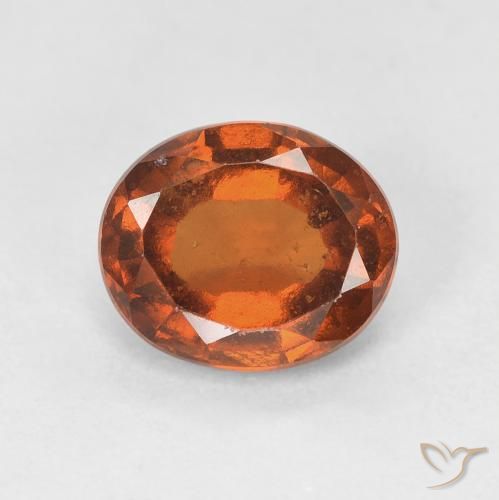 1.77ct Naturale Arancione Ambra Granato hessonite, Ovale, VS