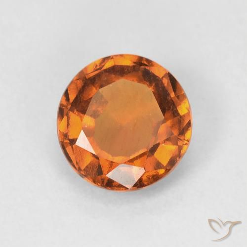 1.10ct Naturale Arancio Medio Granato hessonite, Rotondo, VVS-VS