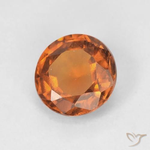 Granato hessonite Arancio Medio naturale da 1.10 ct, Rotondo, VVS-VS