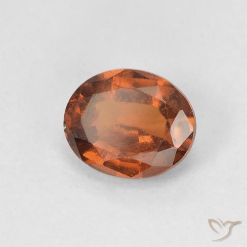 Granato hessonite Medium Dark-Orange naturale da 1.23 ct, Ovale, VVS-VS