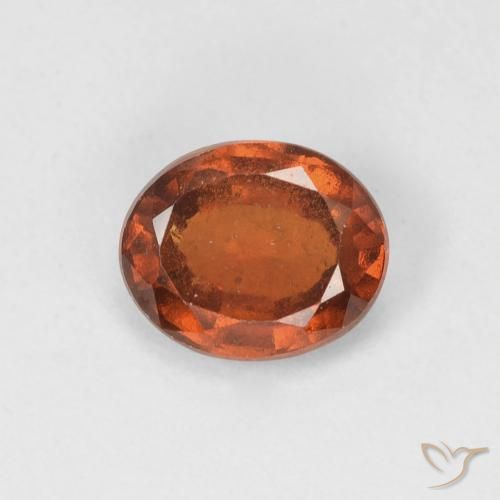 1.36ct Naturale Arancione rossastra Granato hessonite, Ovale, VVS-VS