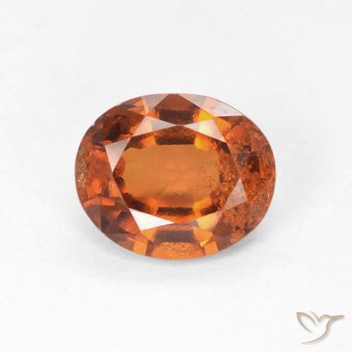 1.46ct Naturale Arancione scuro Granato hessonite, Ovale, VS-SI
