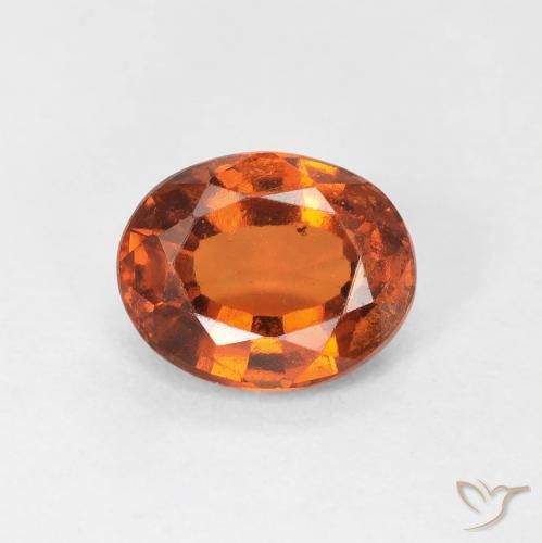 1.29ct Naturale Arancione rossastra Granato hessonite, Ovale, VS