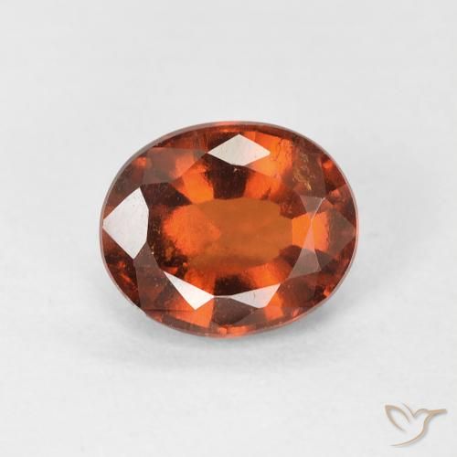 1.21ct Naturale Arancione rossastra Granato hessonite, Ovale, VS
