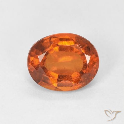 1.47ct Naturale Arancione scuro Granato hessonite, Ovale, VS