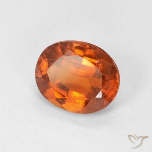Granato hessonite Arancione scuro naturale da 1.47 ct, Ovale, VS
