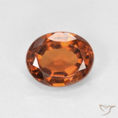 1.62ct Naturale Arancione scuro Granato hessonite, Ovale, VVS-VS