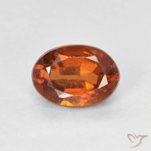 1.16ct Naturale Arancione rossastra Granato hessonite, Ovale, VVS-VS