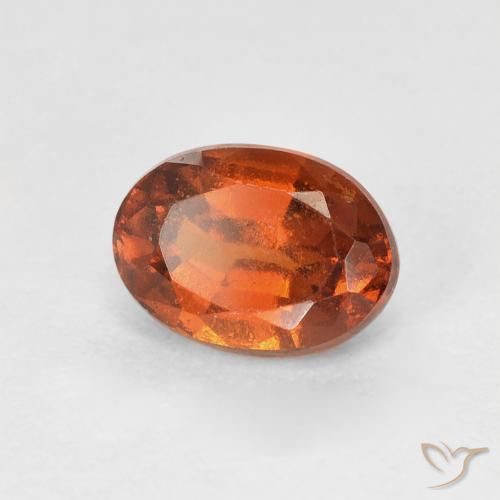 Granato hessonite Arancione rossastra naturale da 1.16 ct, Ovale, VVS-VS