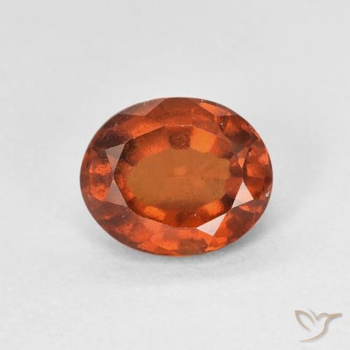 1.51ct Naturale Arancione Ambra Granato hessonite, Ovale, VVS-VS