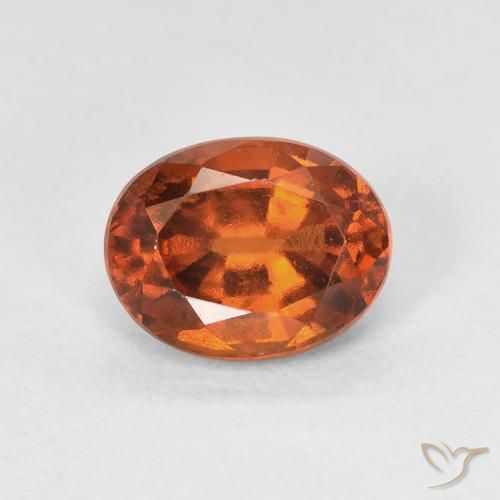 1.51ct Naturale Arancione scuro Granato hessonite, Ovale, VVS-VS