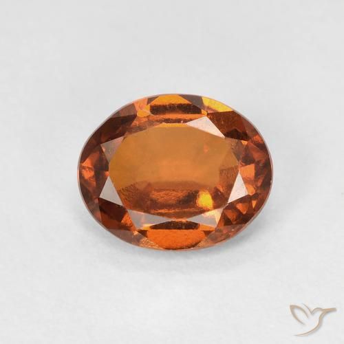 Granato hessonite Arancione rossastra naturale da 1.52 ct, Ovale, VVS-VS