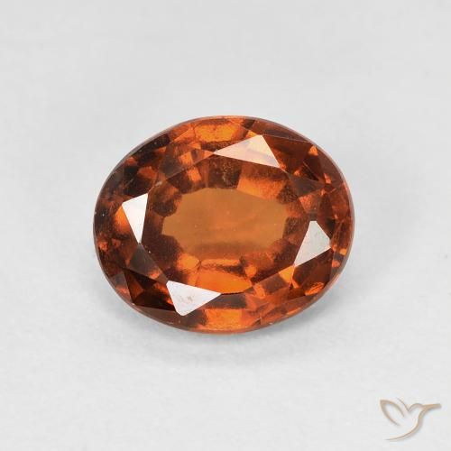 1.70ct Naturale Arancione rossastra Granato hessonite, Ovale, VVS-VS