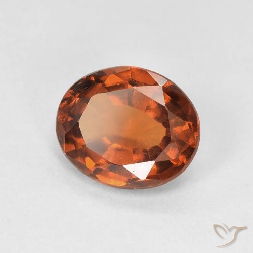 Granato hessonite Arancione rossastra naturale da 1.70 ct, Ovale, VVS-VS