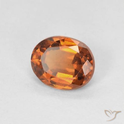 Granato hessonite Arancione rossastra naturale da 1.22 ct, Ovale, VVS-VS