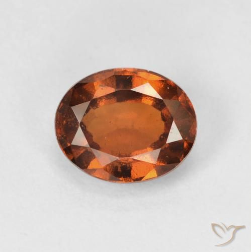 1.56ct Naturale Arancione scuro Granato hessonite, Ovale, VVS-VS