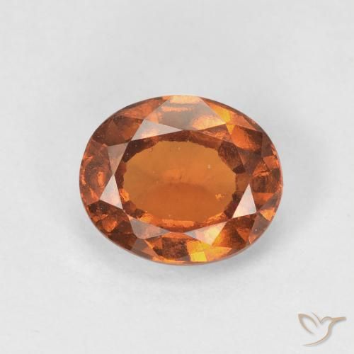 1.72ct Naturale Arancione rossastra Granato hessonite, Ovale, VVS-VS