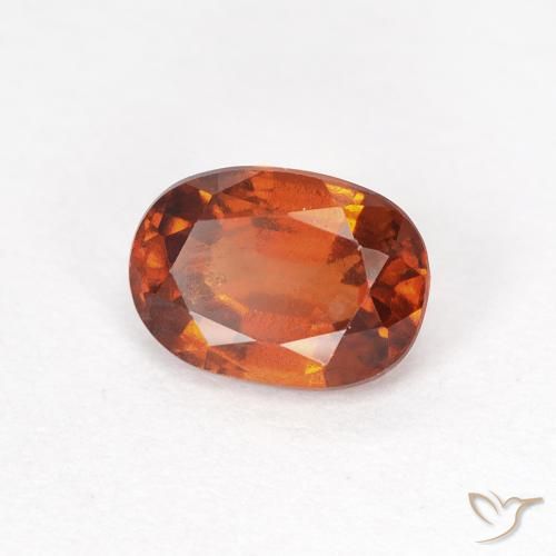 1.09ct Naturale Arancione rossastra Granato hessonite, Ovale, VS