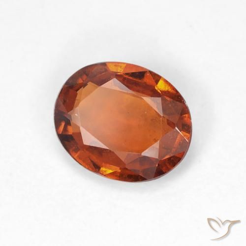 Granato hessonite Arancione scuro naturale da 1.22 ct, Ovale, VS
