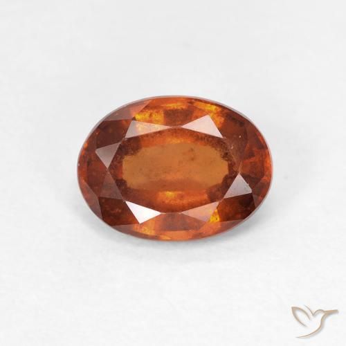 1.35ct Naturale Medium Dark-Orange Granato hessonite, Ovale, VS