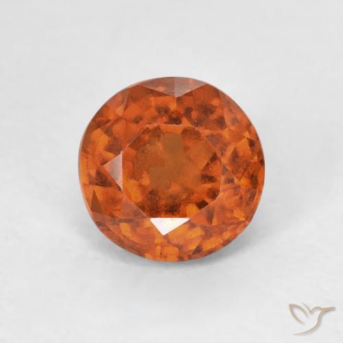 0.98ct Naturale Arancione Ambra Granato hessonite, Rotondo, VVS-VS