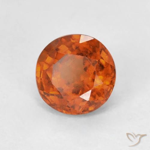 Granato hessonite Arancione Ambra naturale da 0.98 ct, Rotondo, VVS-VS