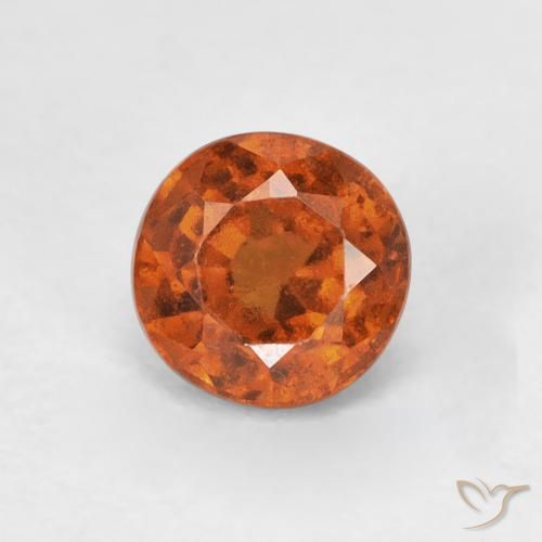 Granato hessonite Arancio Medio naturale da 0.96 ct, Rotondo, VVS-VS