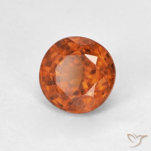 Granato hessonite Arancio Medio naturale da 0.96 ct, Rotondo, VVS-VS