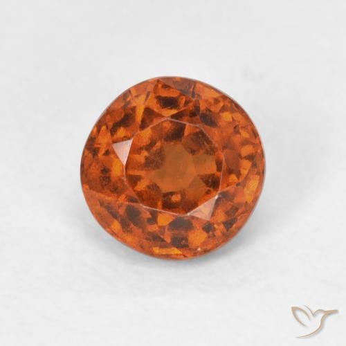 1.00ct Naturale Arancione Ambra Granato hessonite, Rotondo, VVS-VS