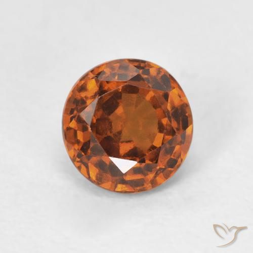 1.02ct Naturale Arancione scuro Granato hessonite, Rotondo, VVS-VS