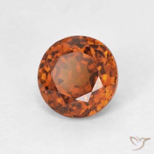 Granato hessonite Arancione scuro naturale da 1.02 ct, Rotondo, VVS-VS