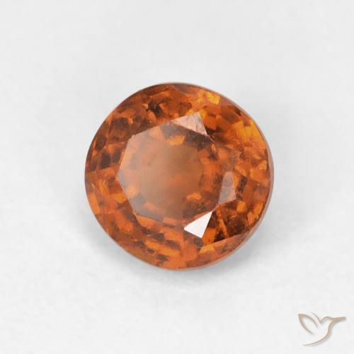 Granato hessonite Medium Dark-Orange naturale da 0.94 ct, Rotondo, VVS-VS