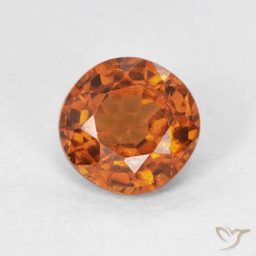 0.95ct Naturale Medium Dark-Orange Granato hessonite, Rotondo, VVS-VS