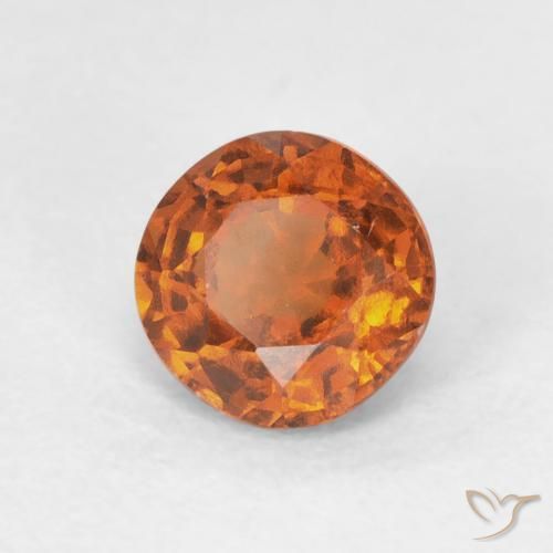 Granato hessonite Medium Dark-Orange naturale da 0.95 ct, Rotondo, VVS-VS