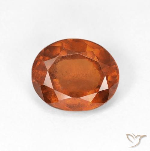 2.15ct Naturale Medium Dark-Orange Granato hessonite, Ovale, VS
