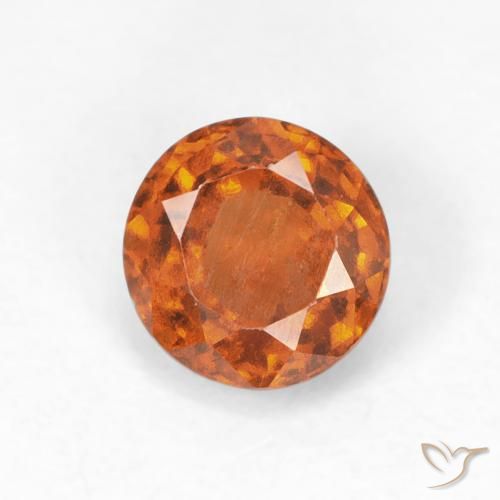 0.92ct Naturale Arancione rossastra Granato hessonite, Rotondo, VS