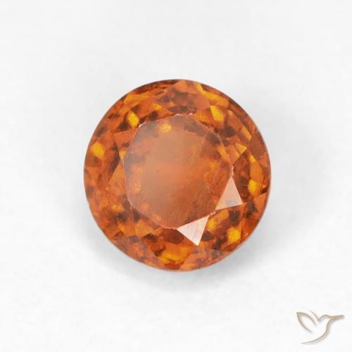 Granato hessonite Arancione rossastra naturale da 0.92 ct, Rotondo, VS