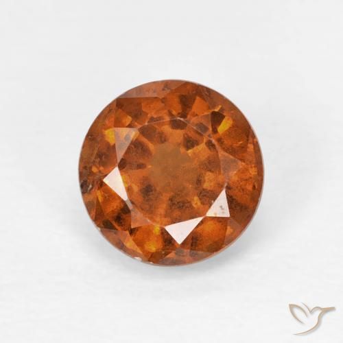 0.94ct Naturale Arancione scuro Granato hessonite, Rotondo, VS