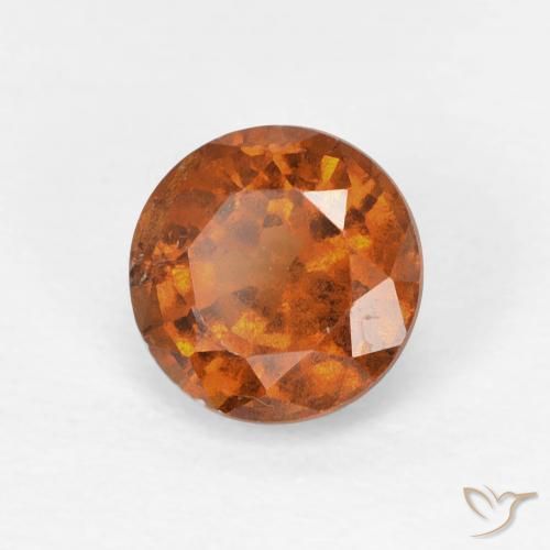 Granato hessonite Arancione scuro naturale da 0.94 ct, Rotondo, VS
